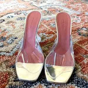 Amina Muaddi clear pvc mules 40